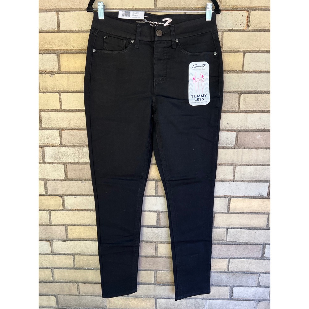 Seven7 Tummy Less High Rise Skinny Jeans Black Size 8 NWT